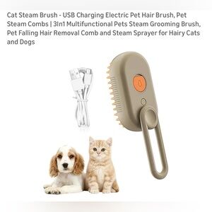 Hanlisee Pet Dog&Cat Steam Brush USB Charging Electric pet hair brush 3in 1